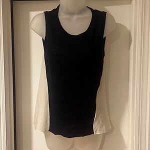 Sweater thank with sheer sides and back